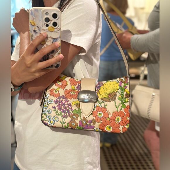 NWT Coach Eliza Shoulder Bag With Floral Print - Picture 5 of 7